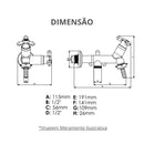 Torneira Tanque/Máquina Vienna Com Bitola 1/2" - 3/4" Branco/Cromado Durín