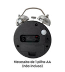 Relógio De Mesa Alarme Despertador Metalizado Lelong BM-R810