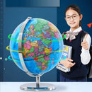 GLOBO TERRESTRE GIRATORIO POLITICO MAPA MUNDI GRANDE 22CM BASE ALUMINIO ESCOLAR