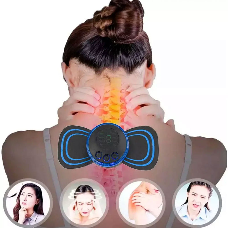 Massageador Elétrico Portátil com Estimulação Muscular Alívio de Dores e Te