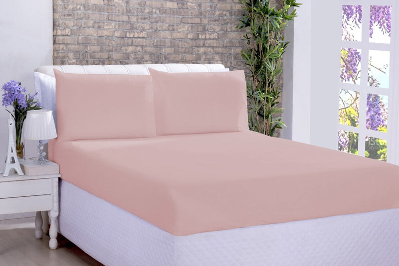 Jg Lençol Microfibra Queen 03 Pçs Rosê